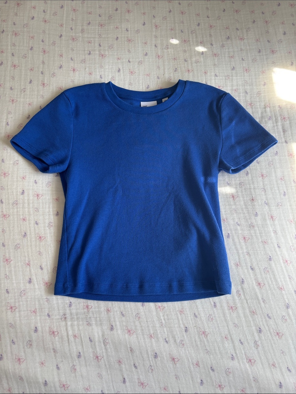' Royal Blue Short Sleeve Crewneck Top